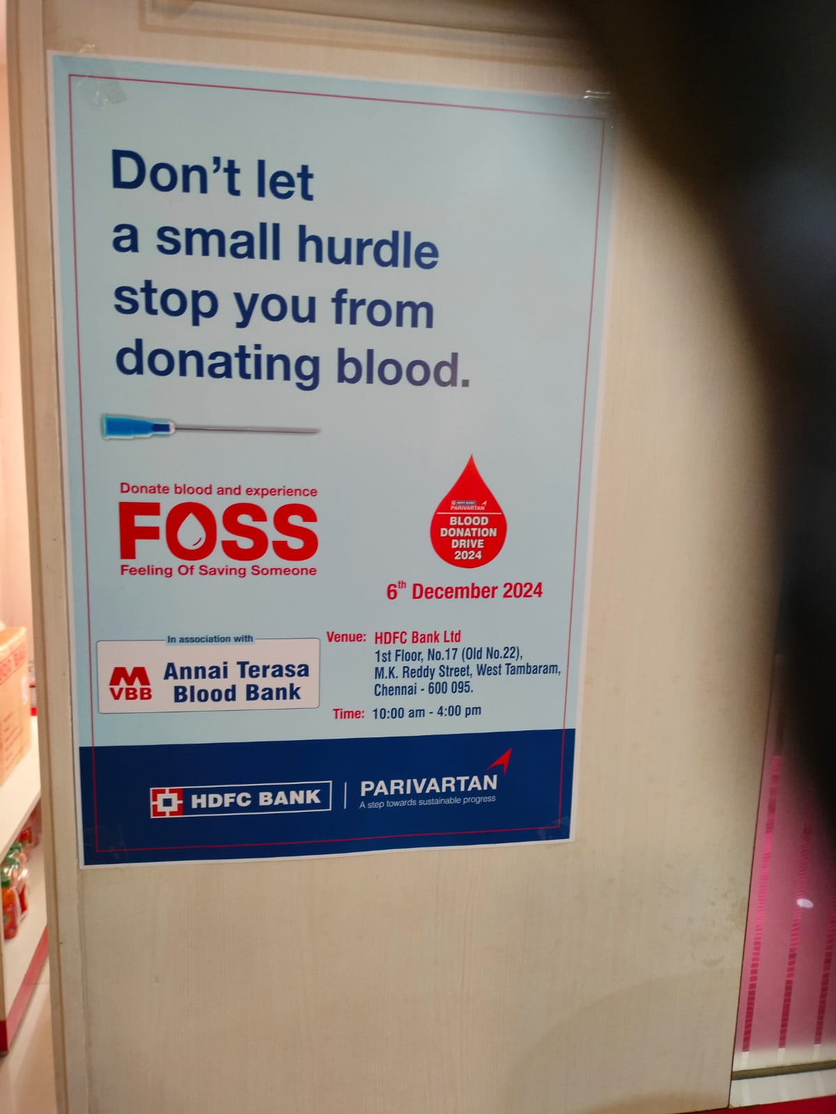 Blood Donation Camp in Chennai Organised by Annai Tersa Blood Blank